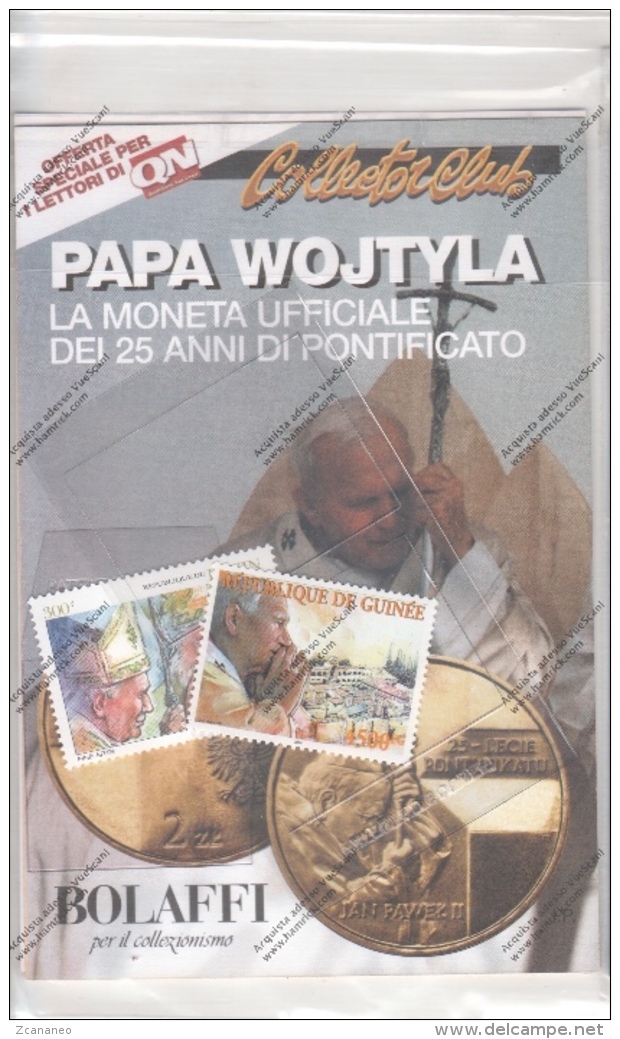 GIOVANNI PAOLO II°- 25° DI PONTIFICATO LA BOLAFFI PROPONE FRANCOBOLLI DEL BENIN-GUINEE-GAMBIA IN LAMINA ARGENTATA-N° 19- - Andere & Zonder Classificatie