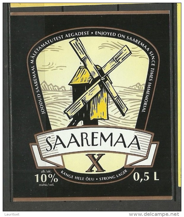 ESTONIA Estland Beer Label Wind Mill SAAREMAA X - Bière