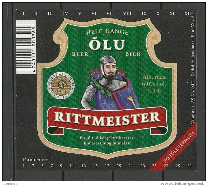 ESTONIA Estland Beer Label RITTMEISTER - Bier