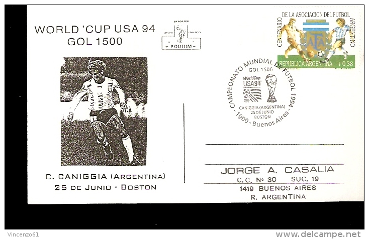 USA 94  1994 ARGENTINA ANNULLO SPECIALE CANIGGIA - 1994 – USA