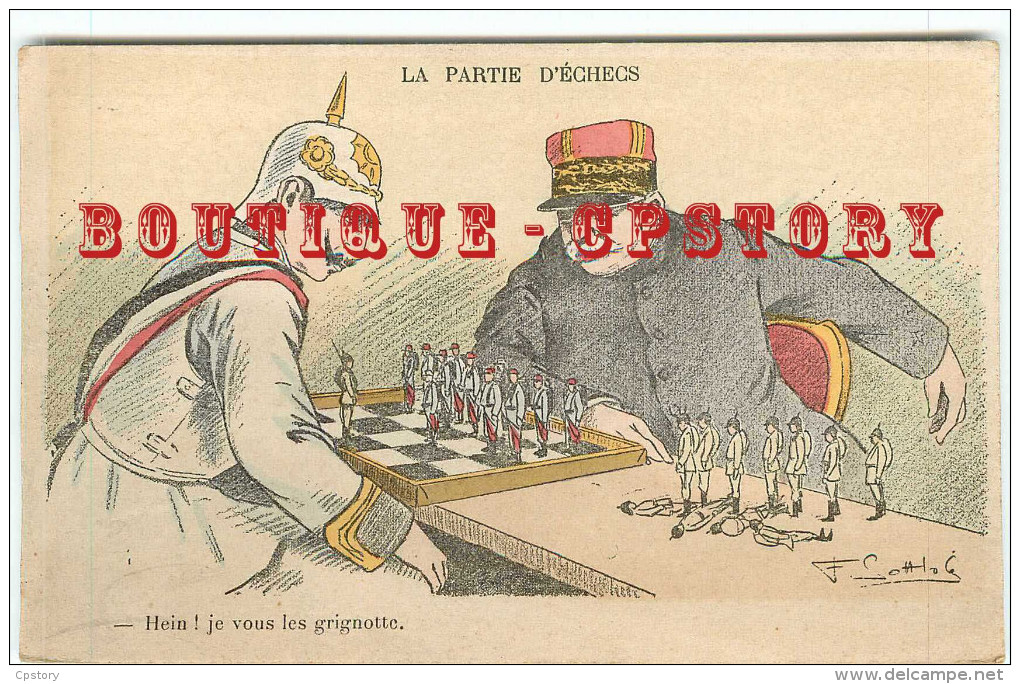 PARTIE D'ECHECS Avec GUILLAUME II Et MARECHAL JOFFRE PENDANT La GUERRE 14 - CHESS - ECHEC - SCHACH - AJEDREZ - Schach