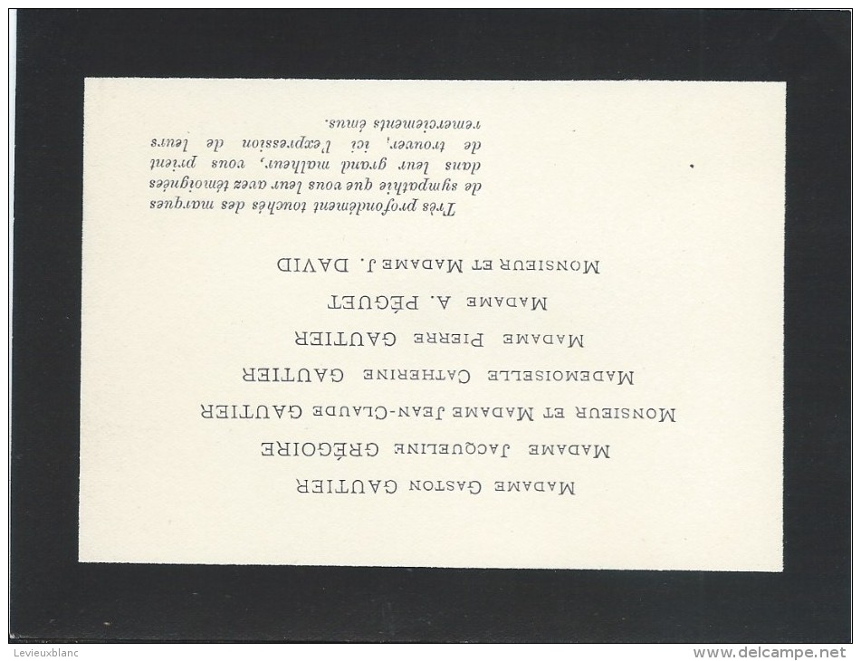 Faire-part De Remerciement + 150 Cartes De Visites De Condoléances + Liste Des Présents /1946   CDV4 - Obituary Notices