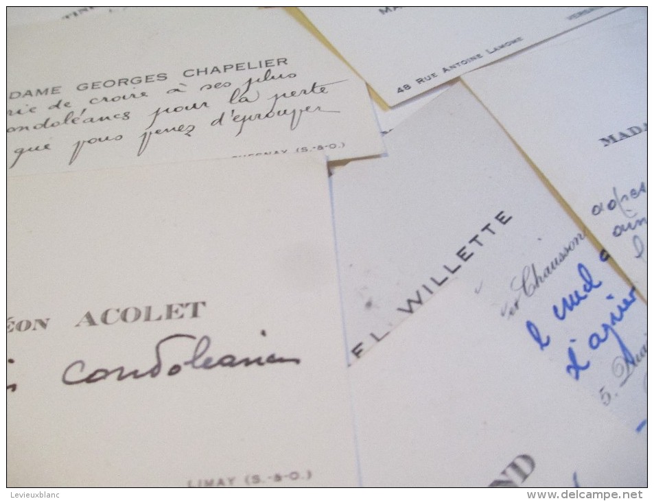 Faire-part De Remerciement + 150 Cartes De Visites De Condoléances + Liste Des Présents /1946   CDV4 - Overlijden