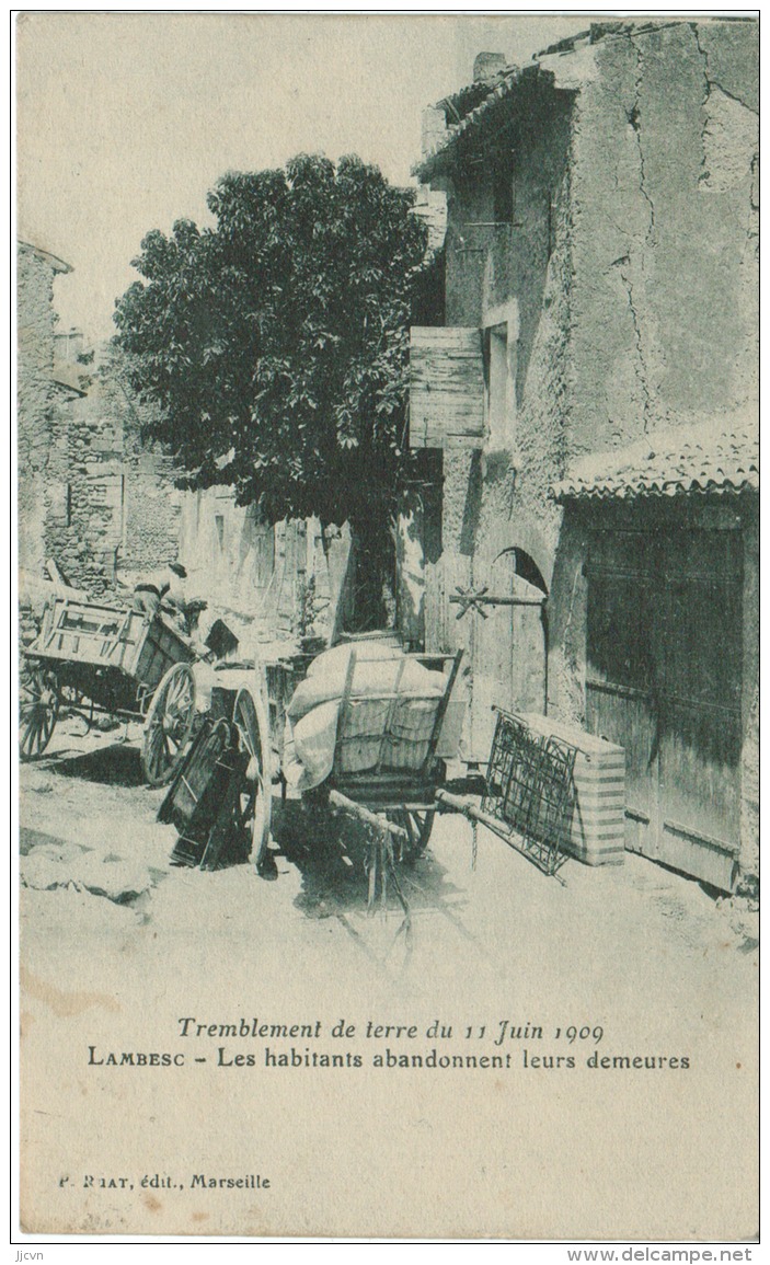 Lambesc - Tremblement De Terre Du 11 Juin 1909 - Les Habitants Abandonnent Leurs Demeures - Lambesc