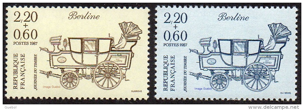 France Philatélie N° 2468 Et 2469** Journée Du Timbre 87 - Berline - Voiture - Carrosse - Tag Der Briefmarke