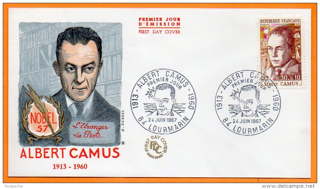 84 LOURMARIN   ALBERT CAMUS    1967 Lettre Entière N° Z 343 - Commemorative Postmarks