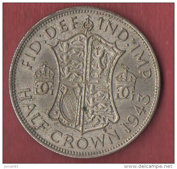 ROYAUME UNI : 1/2 CROWN 1943  (LOT AC8) - K. 1/2 Crown