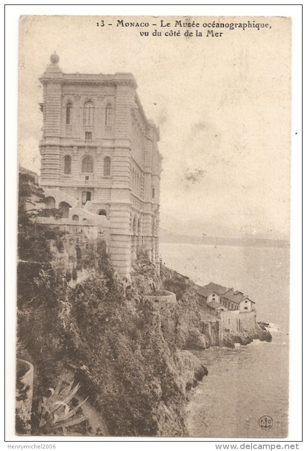 Monaco - Le Musée Océanographique Vu Du Coté De La Mer 1910 - Ozeanographisches Museum