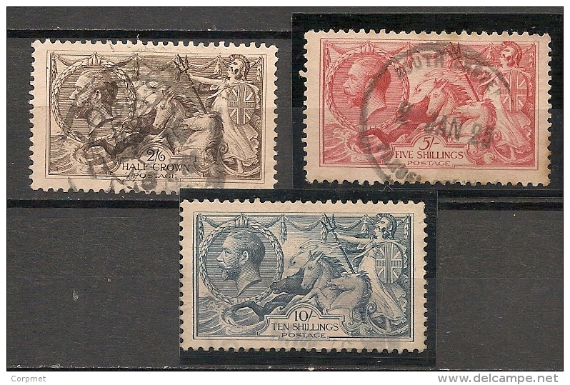 UK - 1918  BRADWURY WILKINSON Sea Horses (meassure 22 3/4) - Vf USED Set SG # 413a/417 - Yvert # 153/156 - Well Centered - Usati