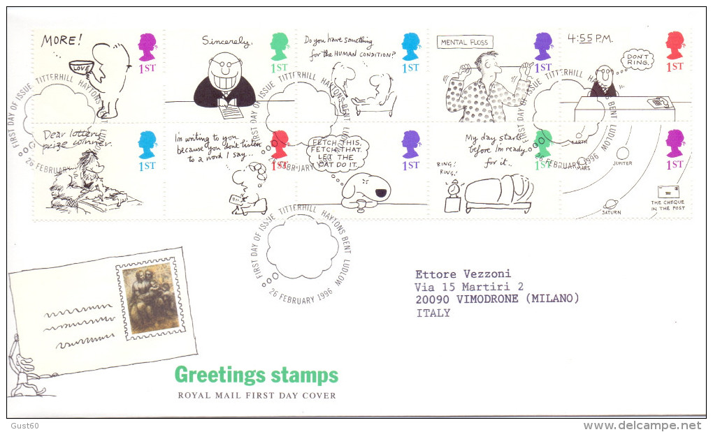 Great Britain FdC 1996 Cartoons 10 Val. NEW PRICE - 2011-2020 Em. Décimales