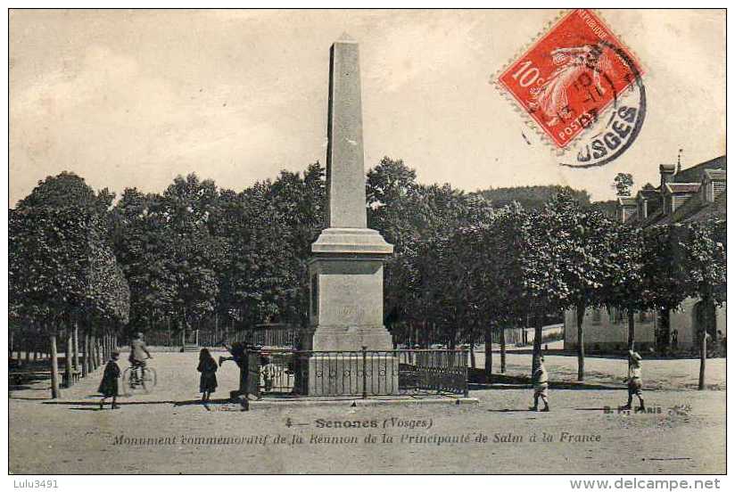 CPA - SENONES (88) - Vue Du Monument Commémoratif De La Réunion De La Principauté De Salm à La France En 1907 - Senones