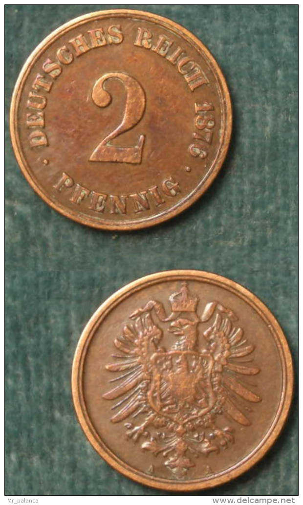 M_p> Germania 2 Pfenning 1876 A - 2 Pfennig