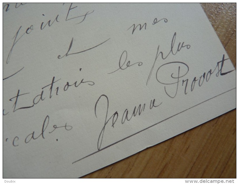 Jeanne PROVOST (1887-1980) Actrice COMEDIE FRANCAISE - Autographe - Autres & Non Classés