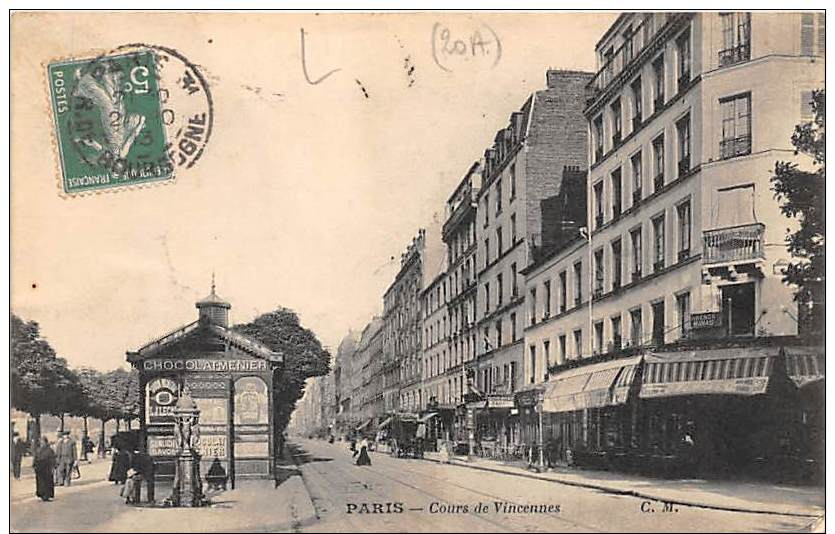 75 - PARIS - Cours De Vincennes - Ref U014 - Paris (20)