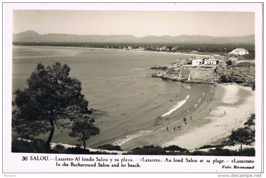 17384. Postal SALOU (Tarragona) 1955. Lazareto Y Al Fondo Salou Y La Playa - Cartas & Documentos