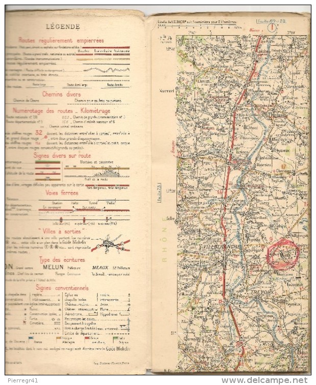 CARTE-ROUTIERE-MICHELIN-N °74-1926--N°2650-25-LYON-GENEVE-BE ETAT-Pas De Plis Coupés - Cartes Routières