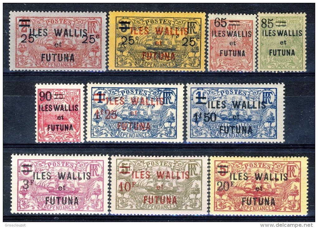 Wallis Et Futuna 1924 - 27 Serie N. 30-39 MLH Catalogo € 118 - Unused Stamps