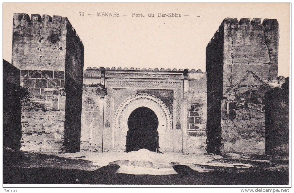 POSTAL DE MEKNES DE LA PORTE DU DAR-KBIRA (MARRUECOS) - Meknès