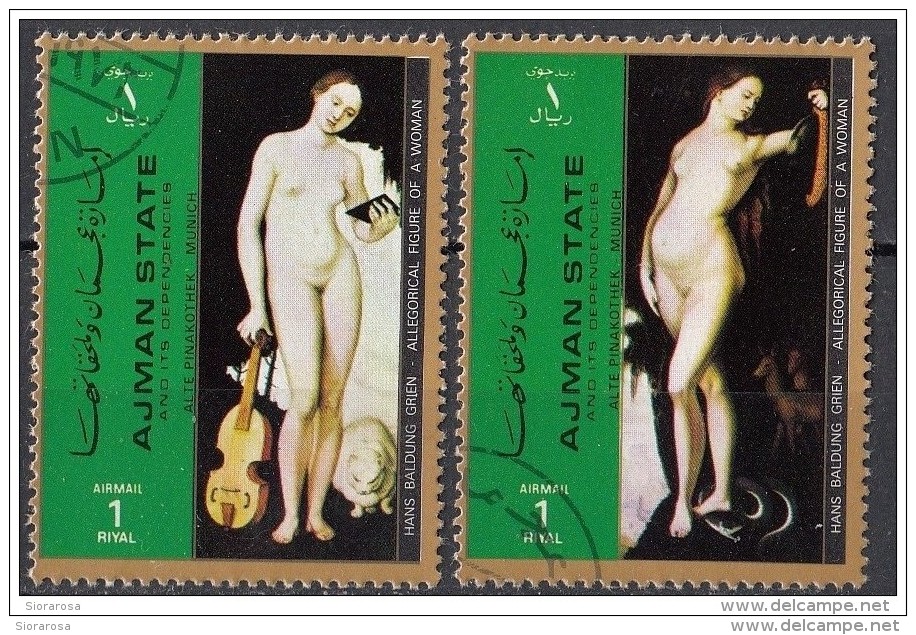 2530  Ajman 1972  " Allegoria Della Musica E Della Prudenza   " - Quadro Dipinto Da Grien - Rinascimento Paintings - Ajman