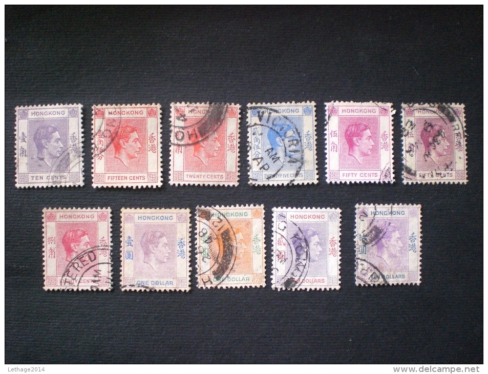 STAMPS HONG KONG 1938 King George VI - Ordinary Paper - Used Stamps