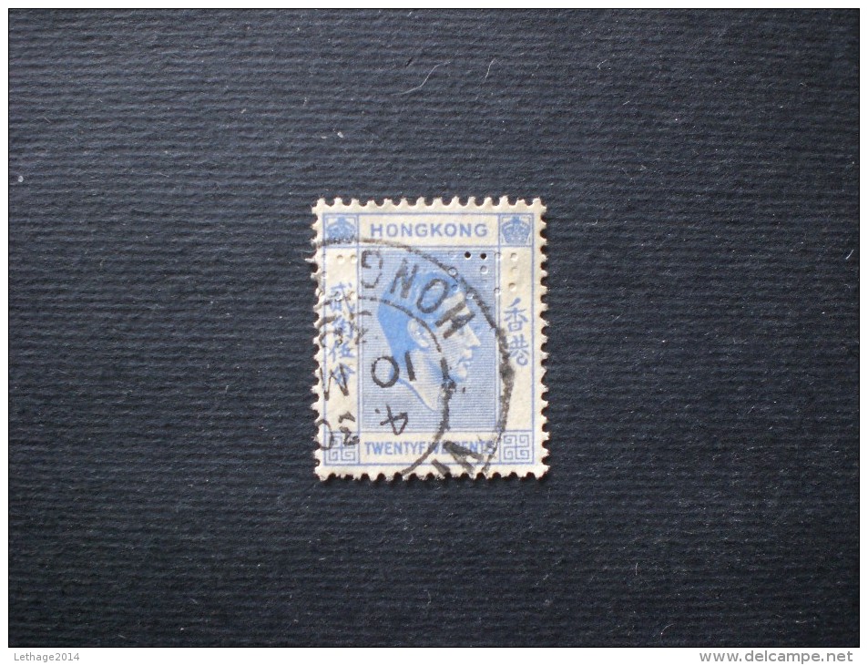 HONG KONG 1938 King George VI - Ordinary Paper  PERFIN ! B. H. - Usados