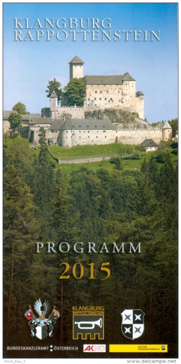 Broschüre Folder Burg Rappottenstein Klangburg Programm 2015 Waldviertel Musik Waldviertel Niederösterreich Österreich - Reiseprospekte