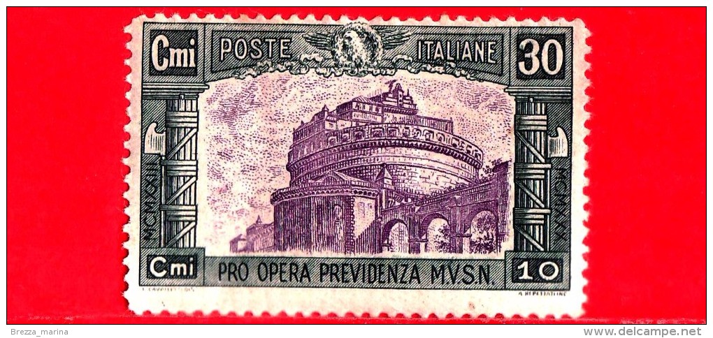 ITALIA - REGNO - Nuovo - 1930 - Pro Opera Di Previdenza M.V.S.N. - 3ª Emissione - Castel Sant'Angelo - 30 C. + 10 C. - Nuevos