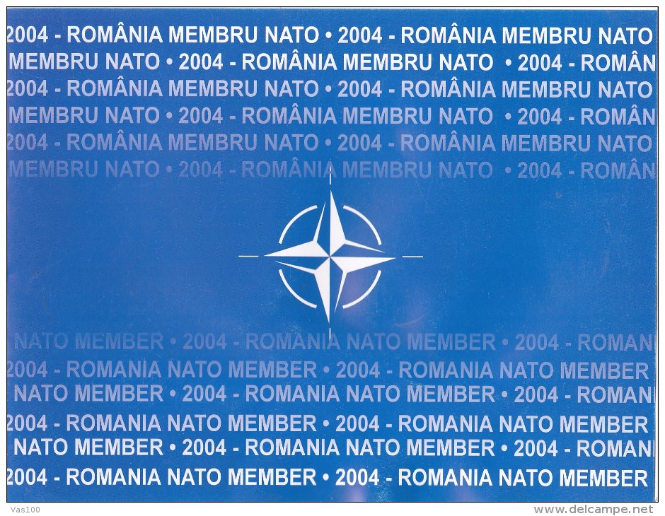 ROMANIA TO NATO MEMBERSHIP 2004 MINISHEET X 9 STAMPS VERY RARE,MNH ** Mi.5806,BLOOKLET. - Markenheftchen