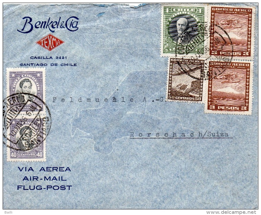 Chili Lettre Pour La Suisse 1936 - Chile