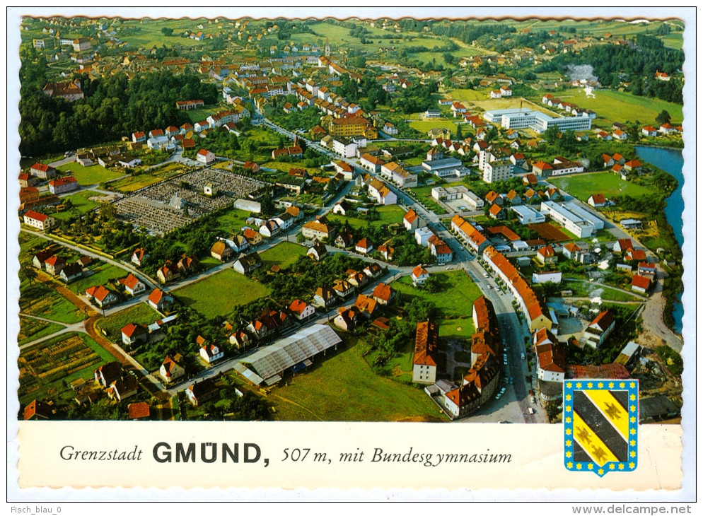 AK 3950 Gmünd Grenzstadt Bundesgymnasium Luftbild Luftfoto Waldviertel AUSTRIA Österreich NÖ Niederösterreich Aerial - Gmünd