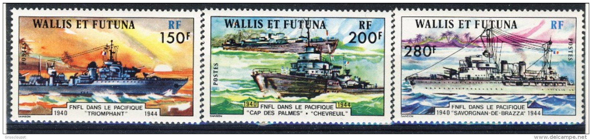 Wallis Et Futuna 1978 Serie N. 210-212 Navi Da Guerra Francesi  MNH Catalogo € 51,50 - Unused Stamps