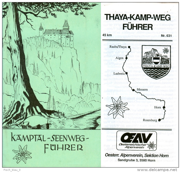 Kamptal-Seenweg-Führer 1980 Waldviertel Thaya-Kamp-Weg 4. Auflage ÖAV Österreich Niederösterreich Oswald Rieder NÖ - Reiseprospekte