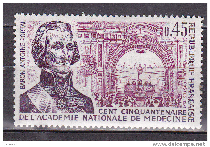 N° 1699 Sesquicentenaire De L'Accadémie Nationale De Médecine : Timbre Neuf Sans Charnière - Unused Stamps