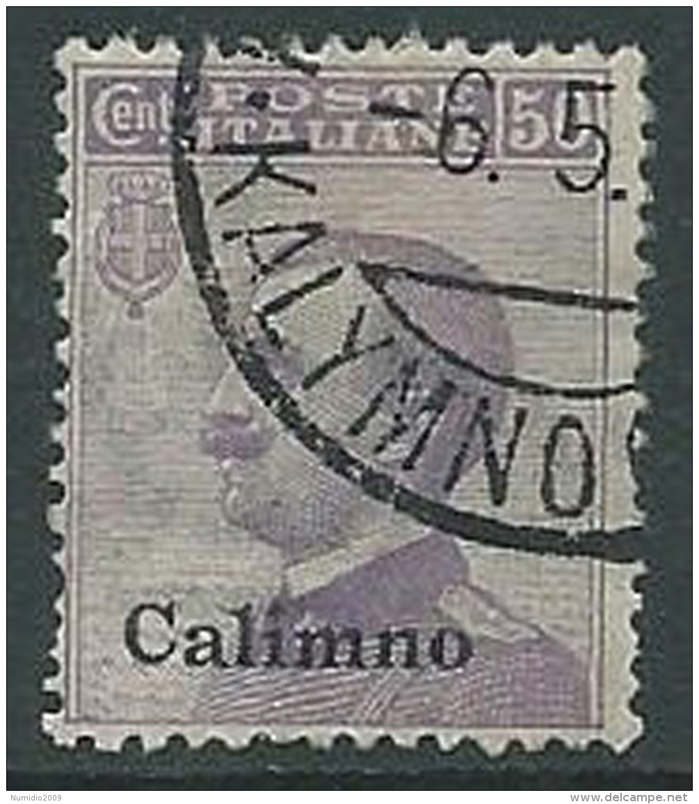 1912 EGEO CALINO USATO EFFIGIE 50 CENT - U26-7 - Egée (Calino)