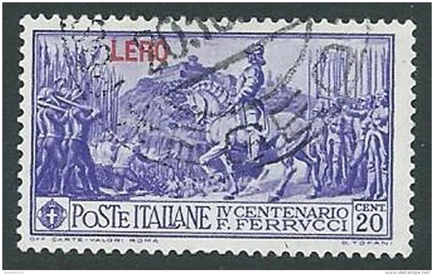 1930 EGEO LERO USATO FERRUCCI 20 CENT - U26-10 - Egée (Lero)