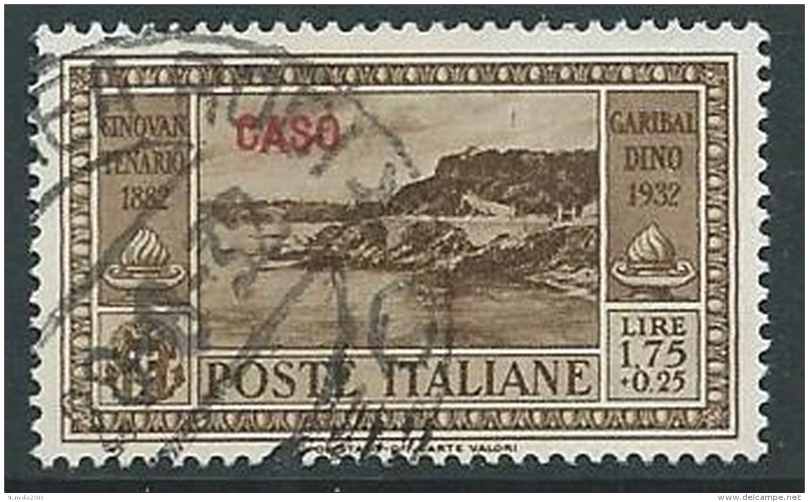 1932 EGEO CASO USATO GARIBALDI 1,75 LIRE - U26-8 - Aegean (Caso)