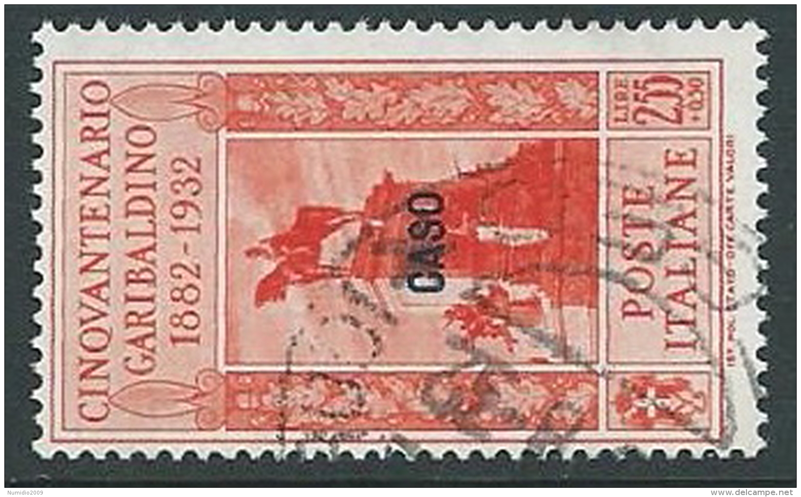 1932 EGEO CASO USATO GARIBALDI 2,55 LIRE - U26-8 - Aegean (Caso)