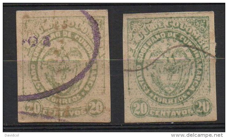 A733.-.KOLUMBIEN / COLOMBIA. CUNDINAMARCA STATE. NICE FORGIERIES STAMPS, 2 DIFFERENT COLORS. - Colombia