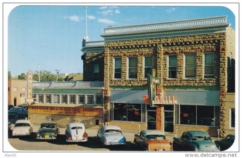 Cody Wyoming, Irma Hotel &amp; Grill, Interior View, Auto, Street Scene, Lot Of 2 C1950s Vintage Postcards - Cody
