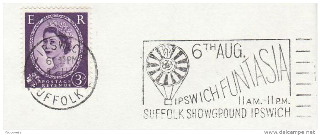 1960s GB Stamps COVER SLOGAN Illus BALLOON , IPSWICH FUNTASIA Ballooing - Other (Air)