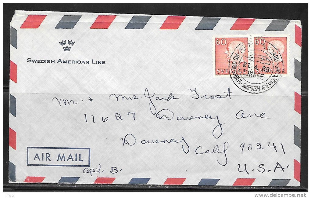 1966 MS Gripsholm-Swedeish America Line Cruise, 21.4.66 - Covers & Documents