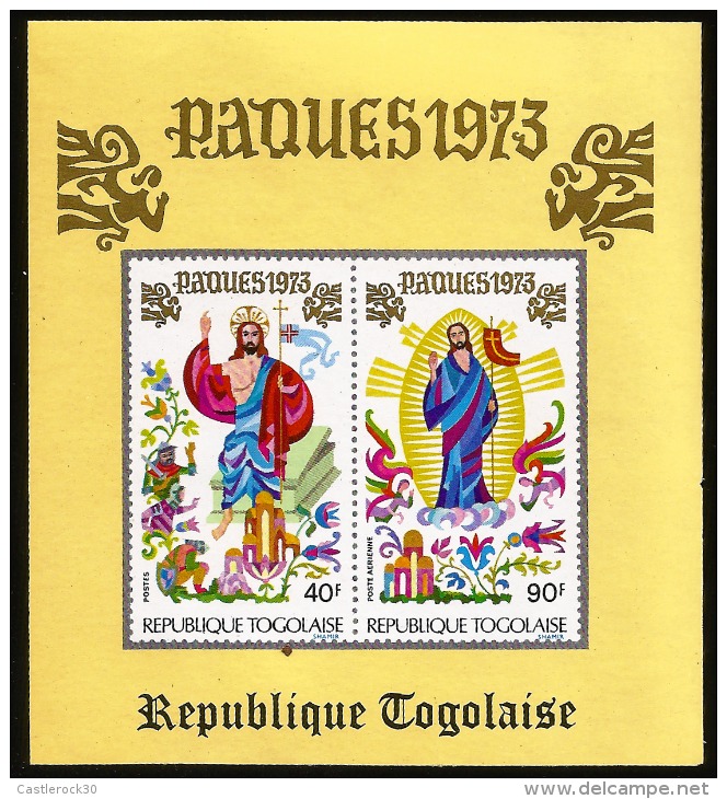 B)1973 TOGO, ASCENSION-CHRIST IN GLORY, RELIGION, FAITH, EASTER. SOUVENIR SHEETS, MNH - Togo (1960-...)