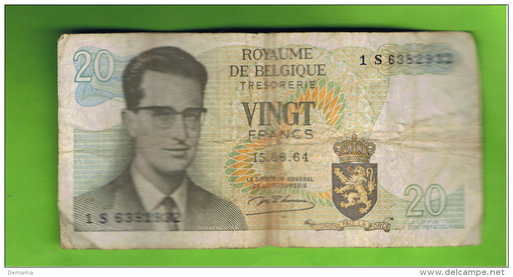 20 Frank, Koninkrijk België, 15.06.64 Goede Staat - Autres & Non Classés