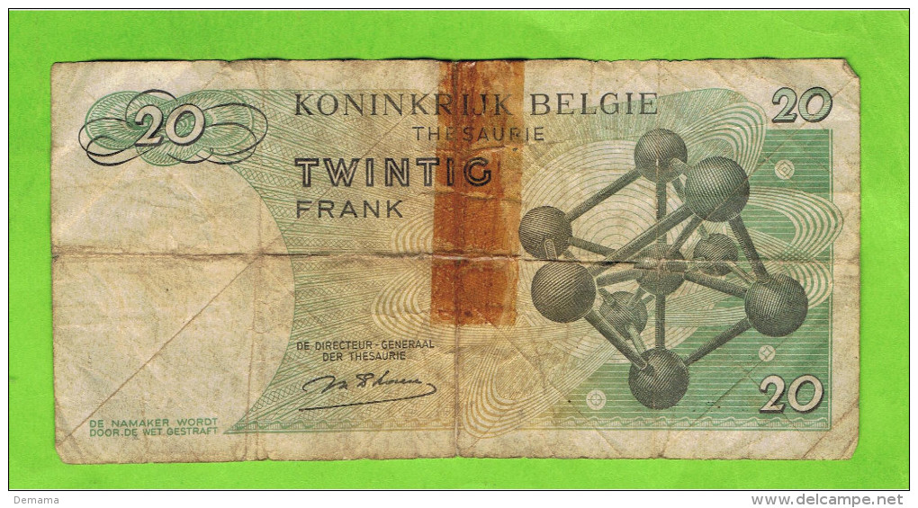 20 Frank, Koninkrijk België, 15.06.64 , Met Plakband - Andere & Zonder Classificatie