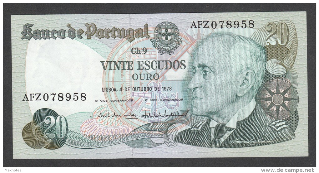 PORTOGALLO (PORTUGAL) : 20 Escudos -1978  - P176b  - UNC - Portugal