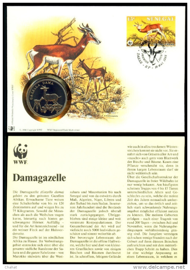 WWF-COIN COVER-GAZELLE-SENEGAL-EXTREMELY SCARCE-1986-BX1-277 - Briefe U. Dokumente