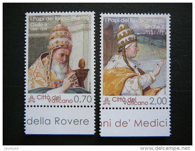 Vatican Vatikan  2013 MNH # Mi. 1782/3 The Popes Of The Renaissance - Nuevos