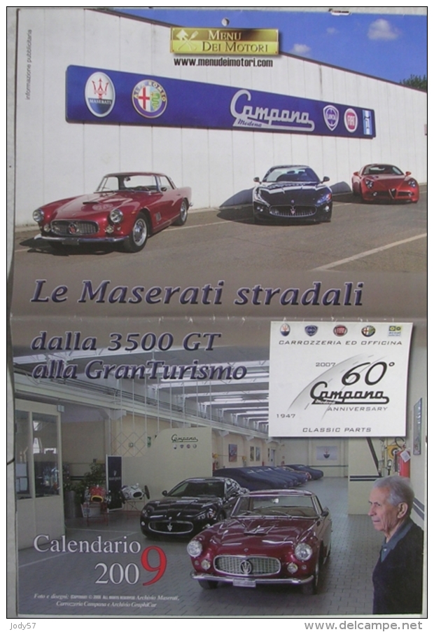 CALENDARIO 2009 - MENU DEI MOTORI - LE MASERATI STRADALI - Formato Grande : 2001-...