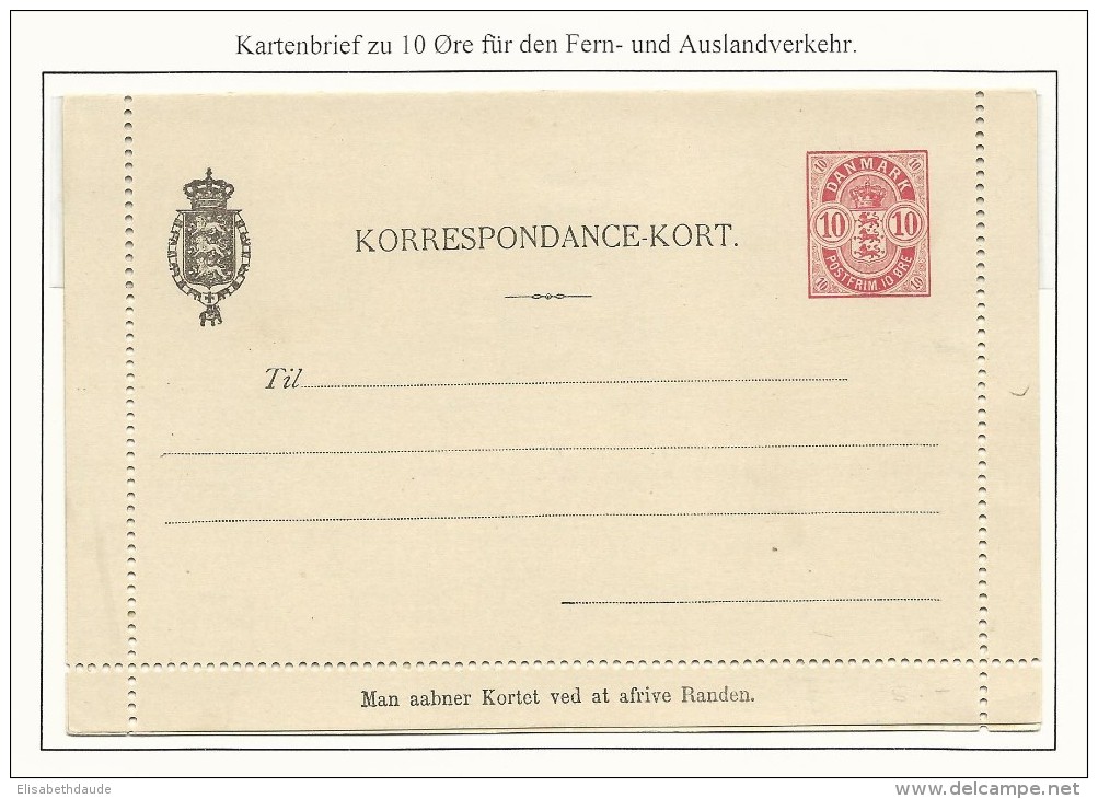 DANEMARK - 1902 - MICHEL Nr. K15 - CARTE-LETTRE ENTIER POSTAL NEUVE - Postal Stationery