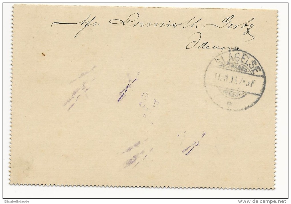 DANEMARK - 1906 - MICHEL Nr. K23 - CARTE-LETTRE ENTIER POSTAL De ODENSE Pour SLAGELSE - Postwaardestukken